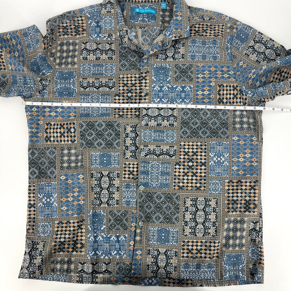 Tori Richard Mens Hawaiian Button Up Shirt 100% Cotton Size XL Bandana Print - Picture 3 of 8